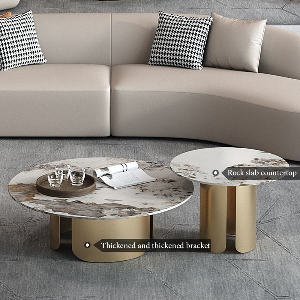 FOREST HILL Modern Marble & Steel Center & Side Tables