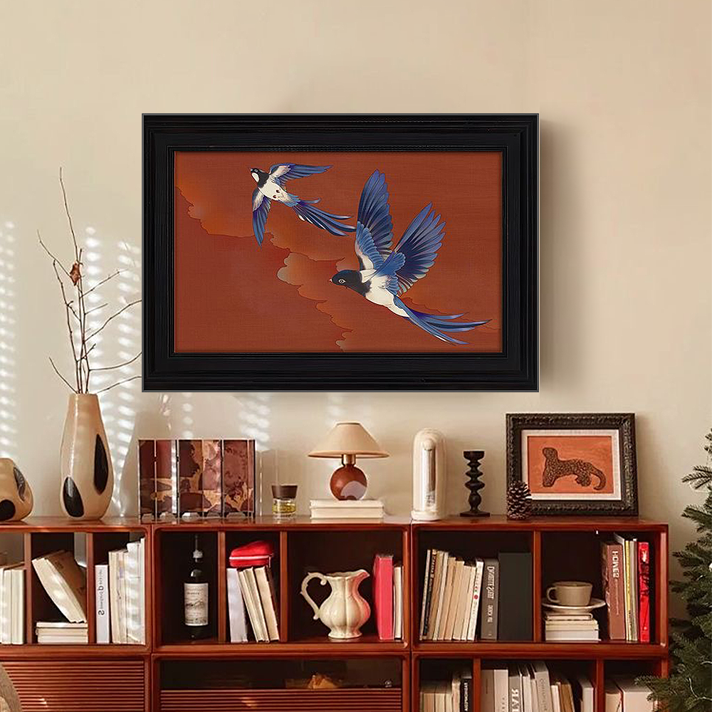 FOREST HILL Chinese Style Birds Painting With Black Frame