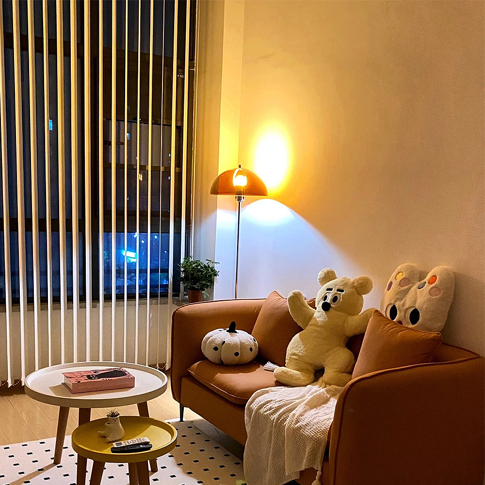 FOREST HILL Brown Modern Mushroom LED Floor Lamp