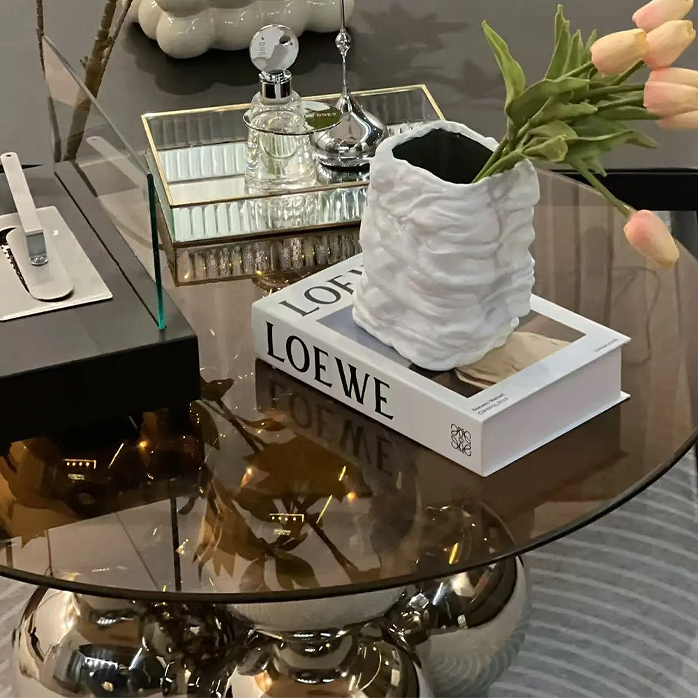 FOREST HILL Stainless steel glass coffee table household corner table
