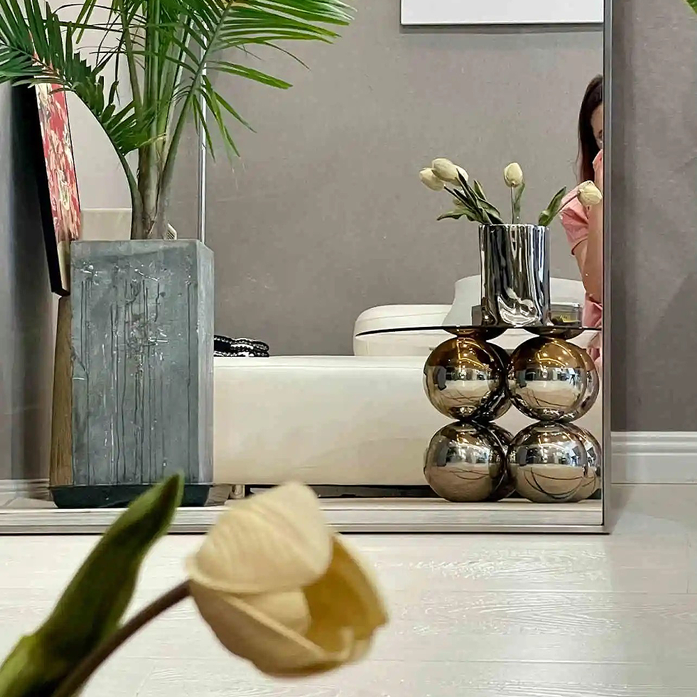 FOREST HILL Stainless steel glass coffee table household corner table