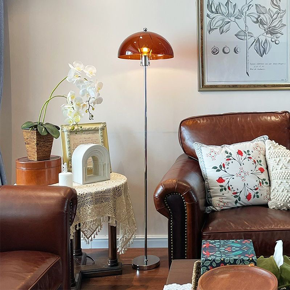 FOREST HILL Brown Modern Mushroom LED Floor Lamp
