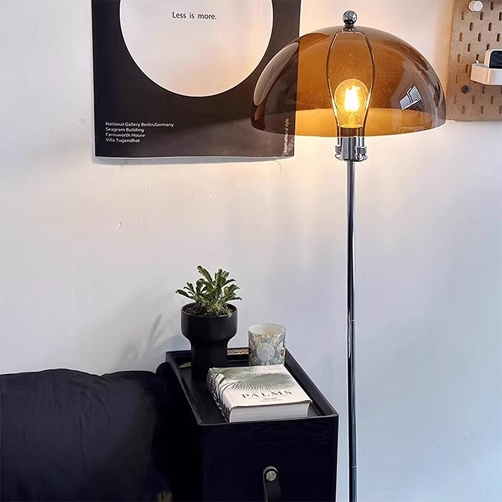 FOREST HILL Brown Modern Mushroom LED Floor Lamp