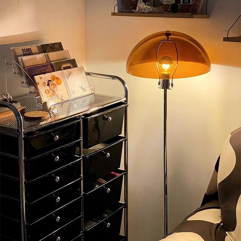 FOREST HILL Brown Modern Mushroom LED Floor Lamp