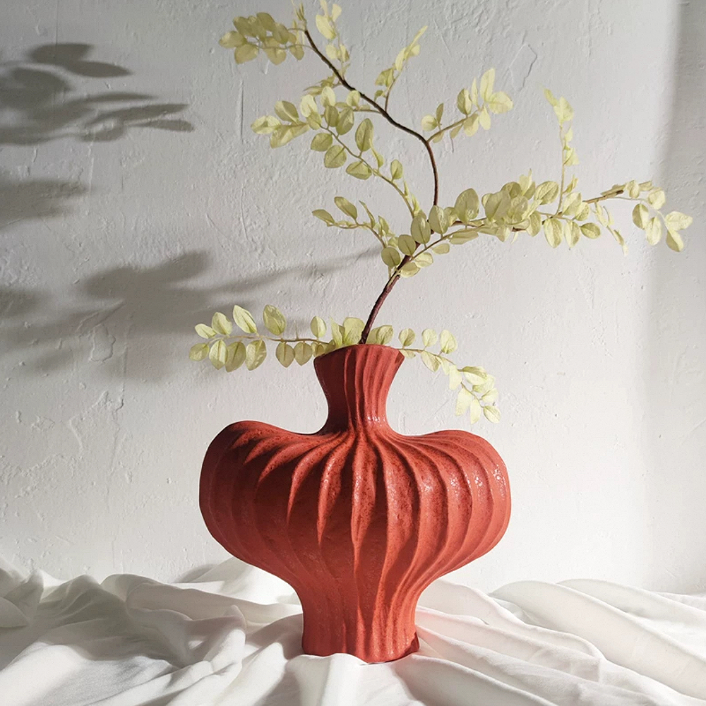 FOREST HILL French Style Red Ceramic Vase