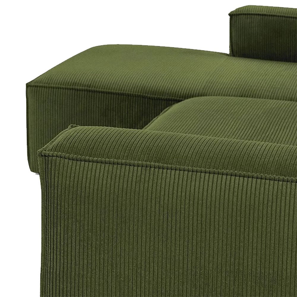 FOREST HILL 108" L-Shape Chenille Corduroy Upholstered Sofas with Side Chaise
