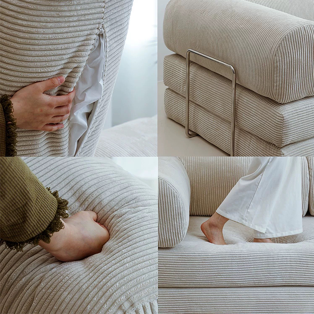 FOREST HILL 79“ Modern Beige Folding Sofa Bed