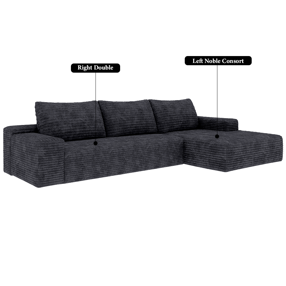 FOREST HILL 106“ L-shape Upholstered Deep Sitting Sofa with Chaise