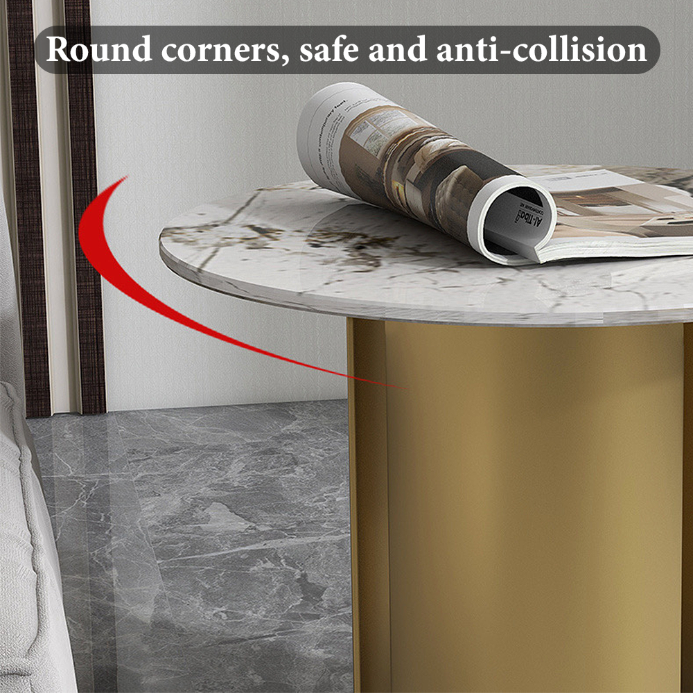 FOREST HILL Modern Marble & Steel Center & Side Tables