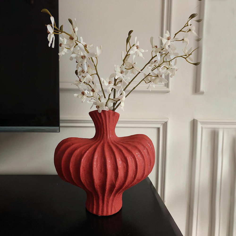 FOREST HILL French Style Red Ceramic Vase