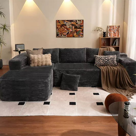 FOREST HILL 106“ L-shape Upholstered Deep Sitting Sofa with Chaise