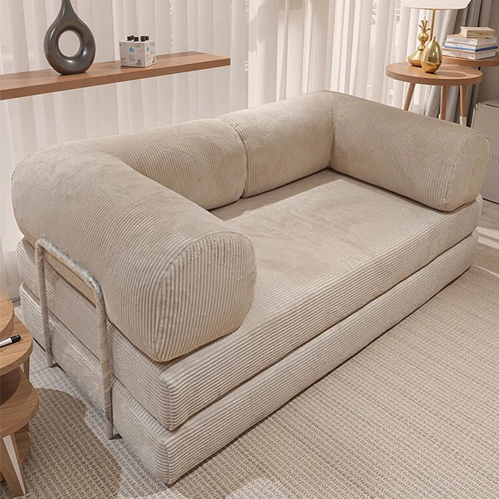 FOREST HILL 79“ Modern Beige Folding Sofa Bed