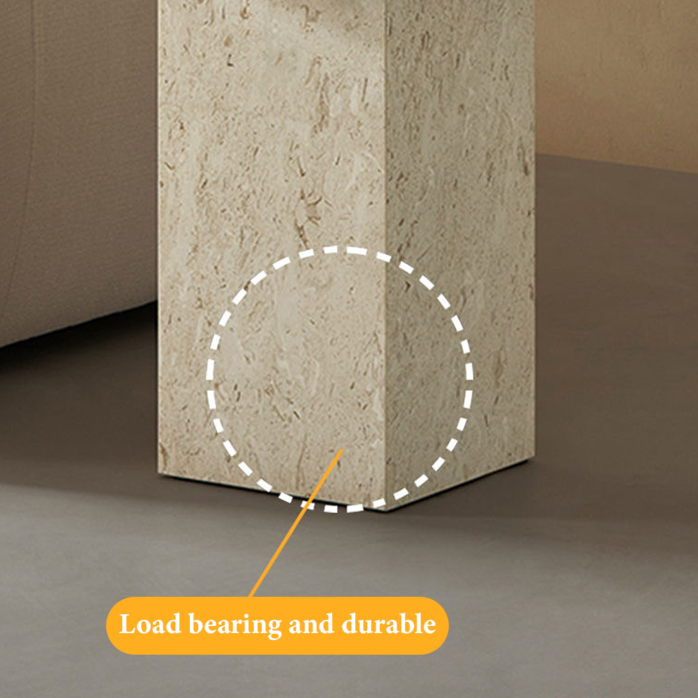 FOREST HILL Mid-century modern glass and travertine side tables