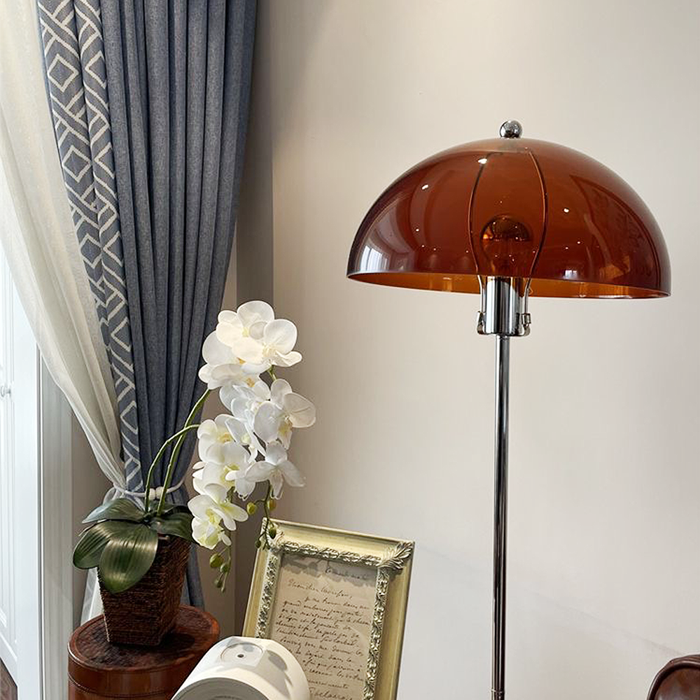 FOREST HILL Brown Modern Mushroom LED Floor Lamp