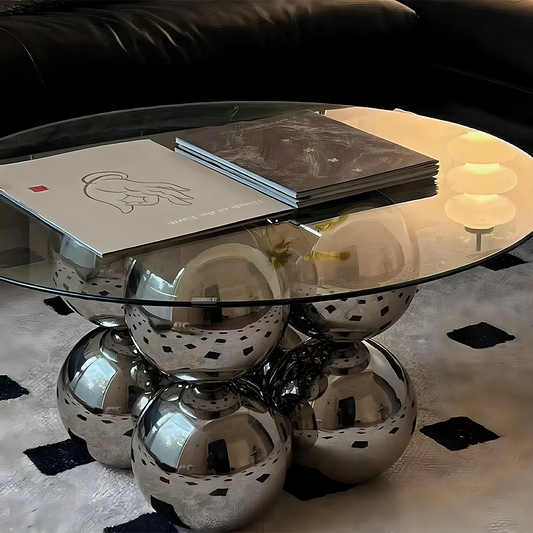 FOREST HILL Stainless steel glass coffee table household corner table