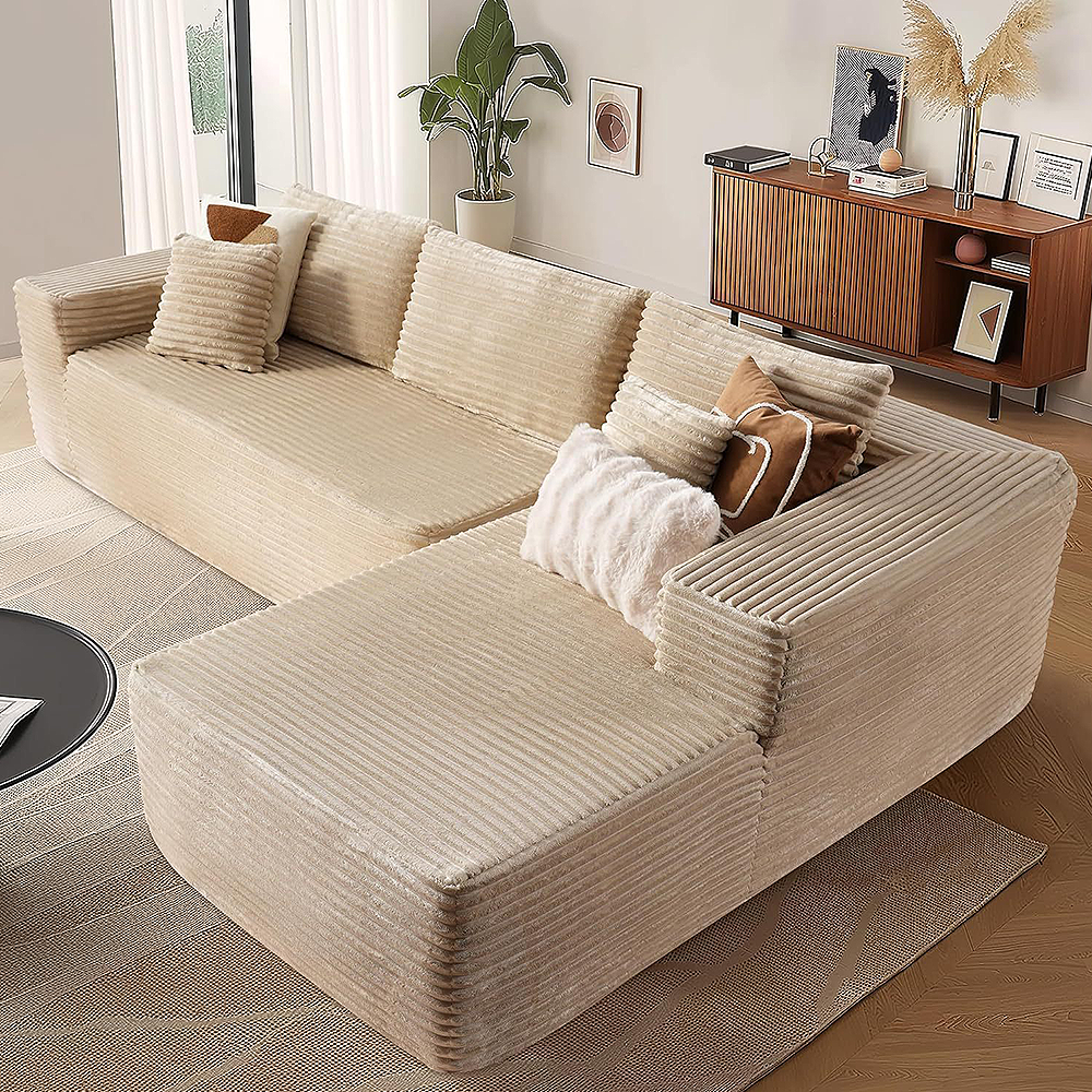 FOREST HILL 106“ L-shape Upholstered Deep Sitting Sofa with Chaise