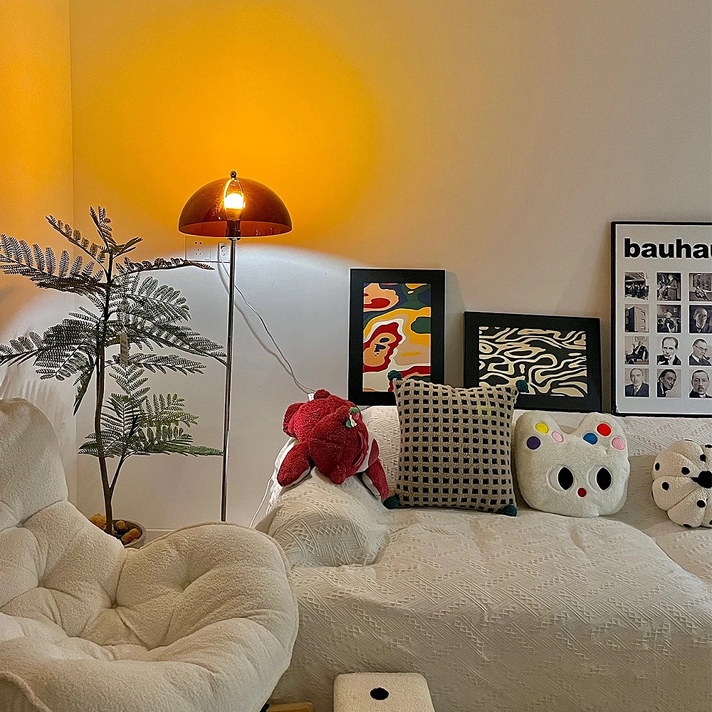 FOREST HILL Brown Modern Mushroom LED Floor Lamp
