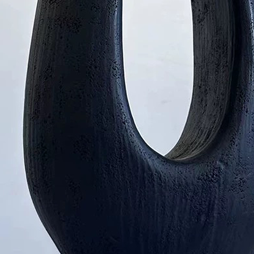 FOREST HILL Matte Black Oval Ceramic Table Lamp