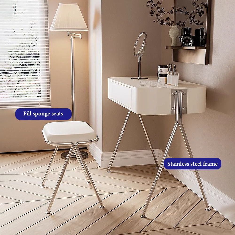 FOREST HILL Makeup Vanity Table Set With Cushioned Stool & Drawer