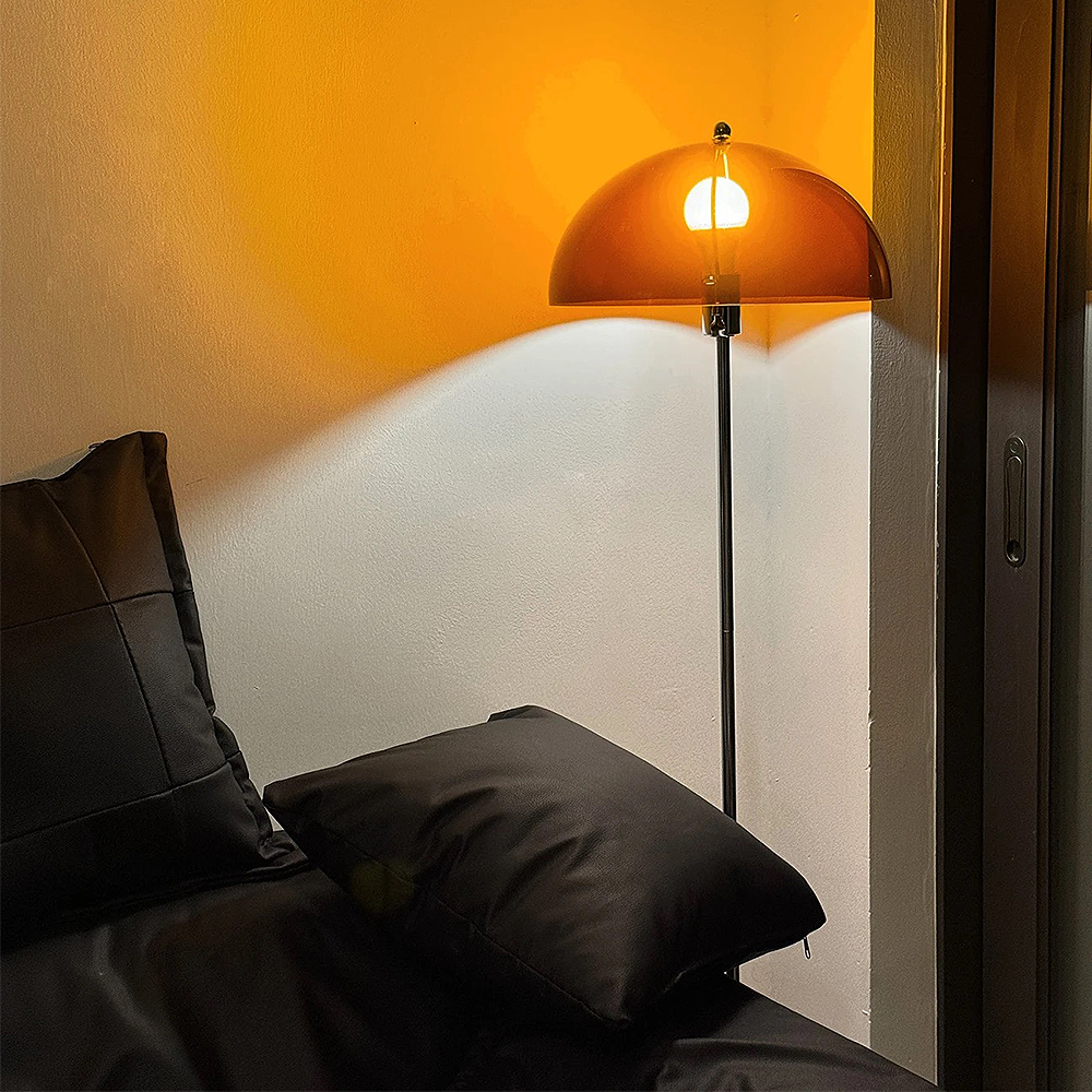 FOREST HILL Brown Modern Mushroom LED Floor Lamp