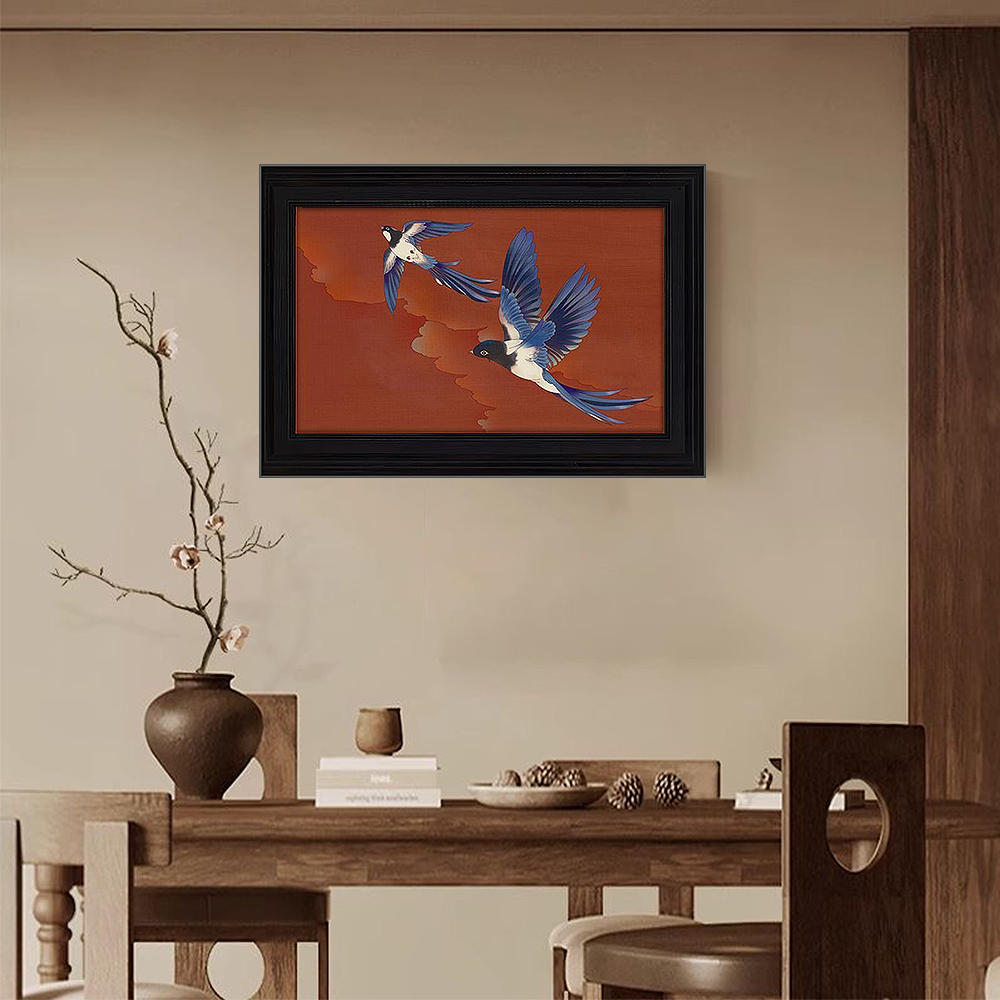 FOREST HILL Chinese Style Birds Painting With Black Frame