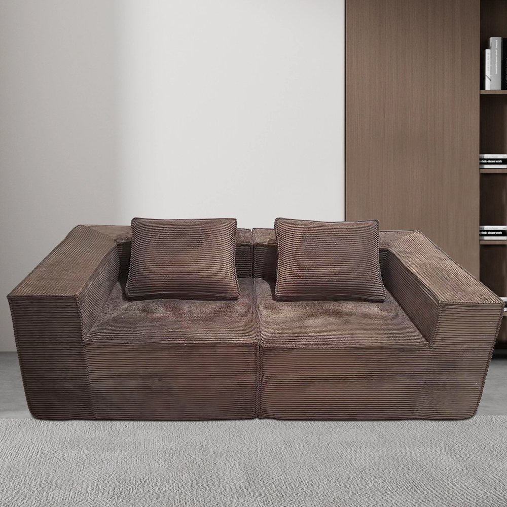 FOREST HILL HOME 79“ Chenille Corduroy Upholstered Two Seats Sofa