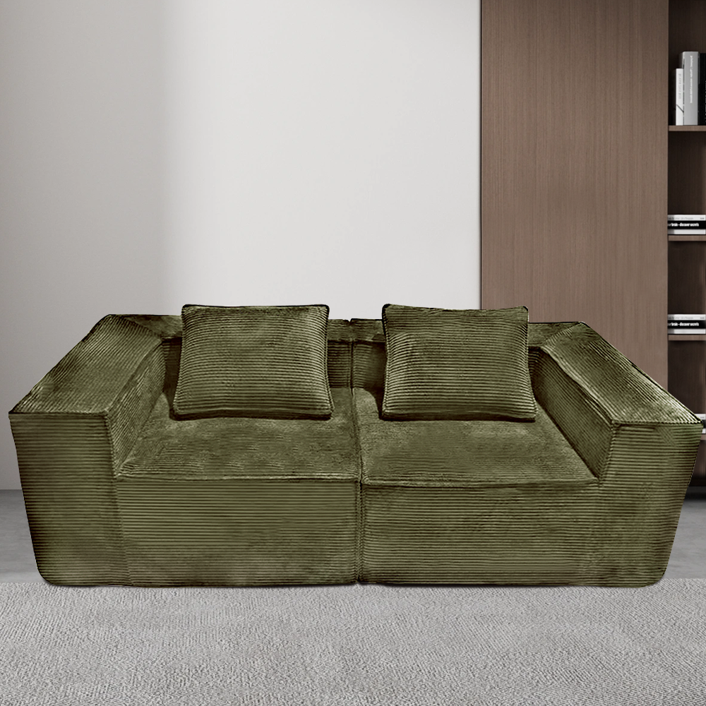 FOREST HILL HOME 79“ Chenille Corduroy Upholstered Two Seats Sofa