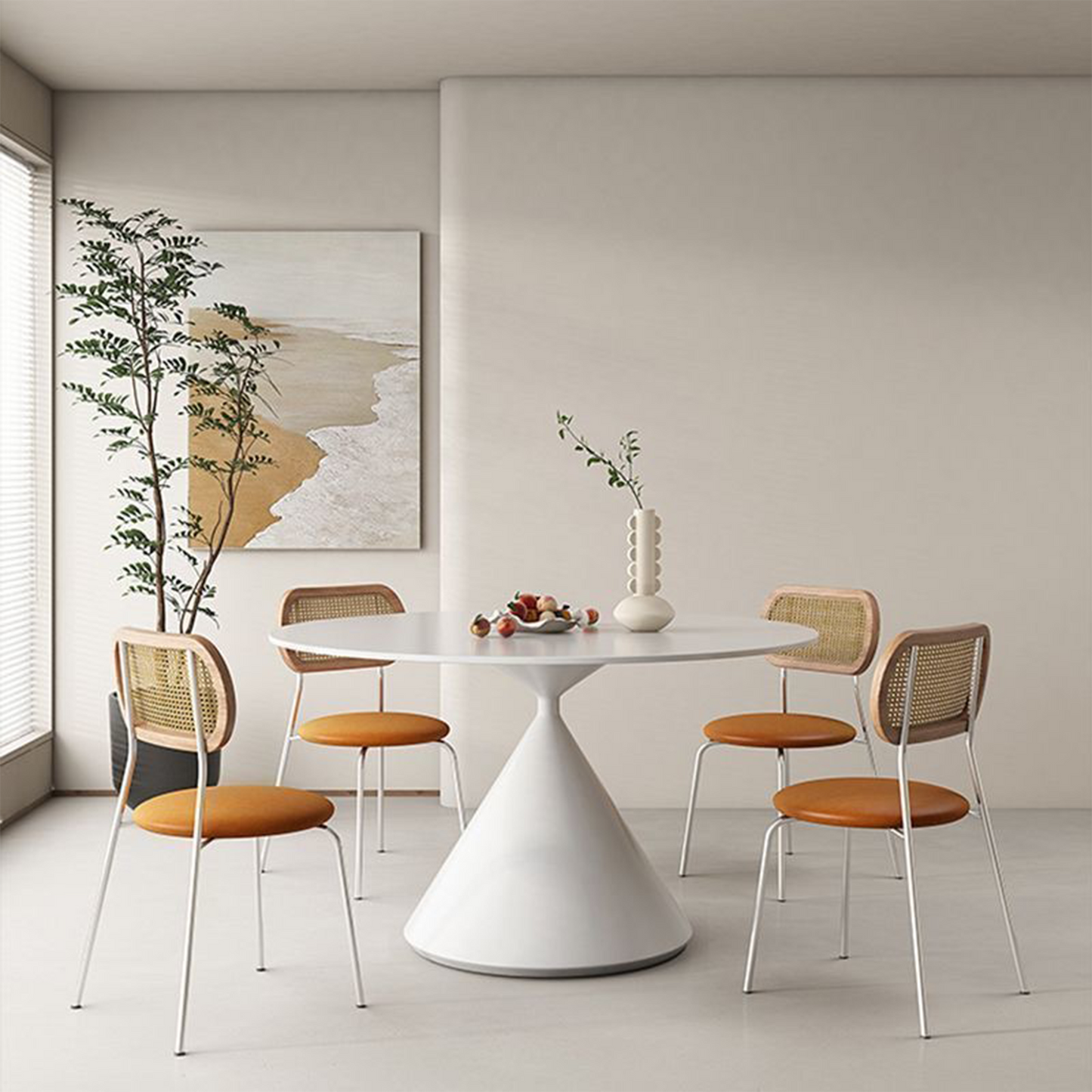FOREST HILL Pyramid Base Casual Round Table Simplicity Style Dining Room