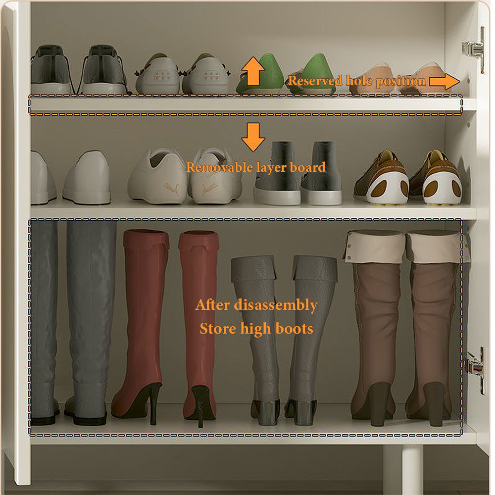 FOREST HILL Creative Cream Entrance Shoes Storage Cabinet