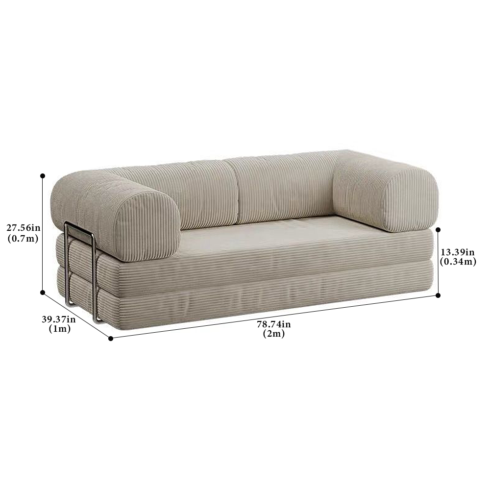 FOREST HILL 79“ Modern Beige Folding Sofa Bed