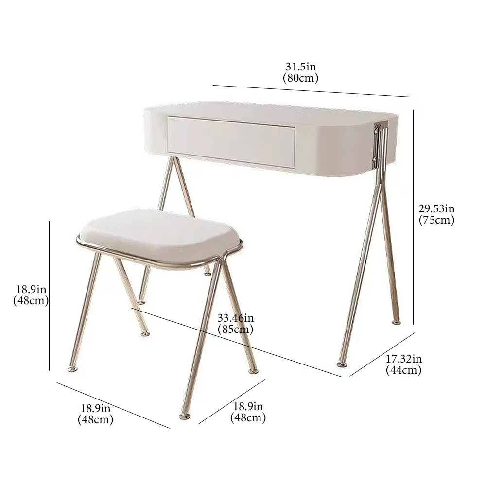 FOREST HILL Makeup Vanity Table Set With Cushioned Stool & Drawer