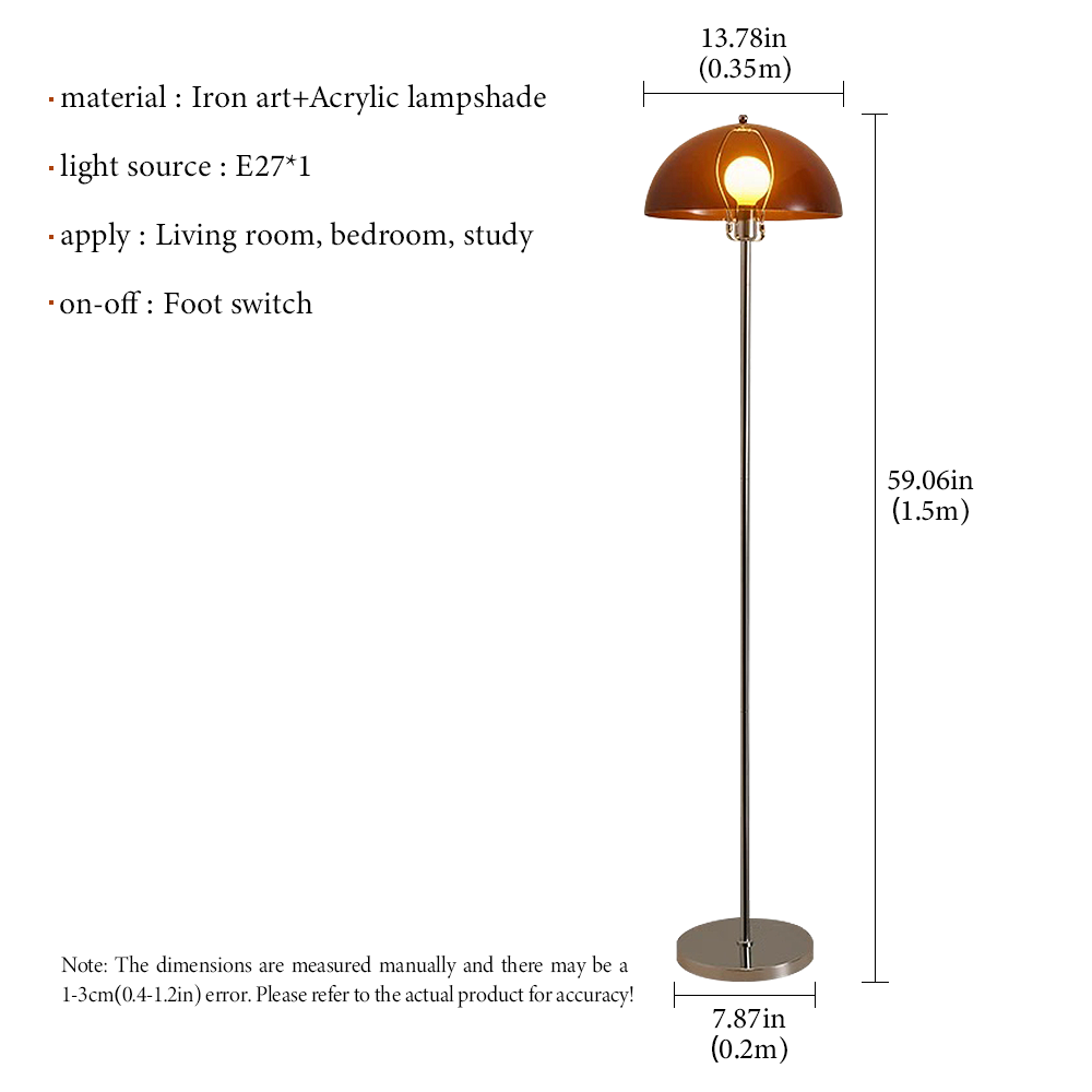 FOREST HILL Brown Modern Mushroom LED Floor Lamp