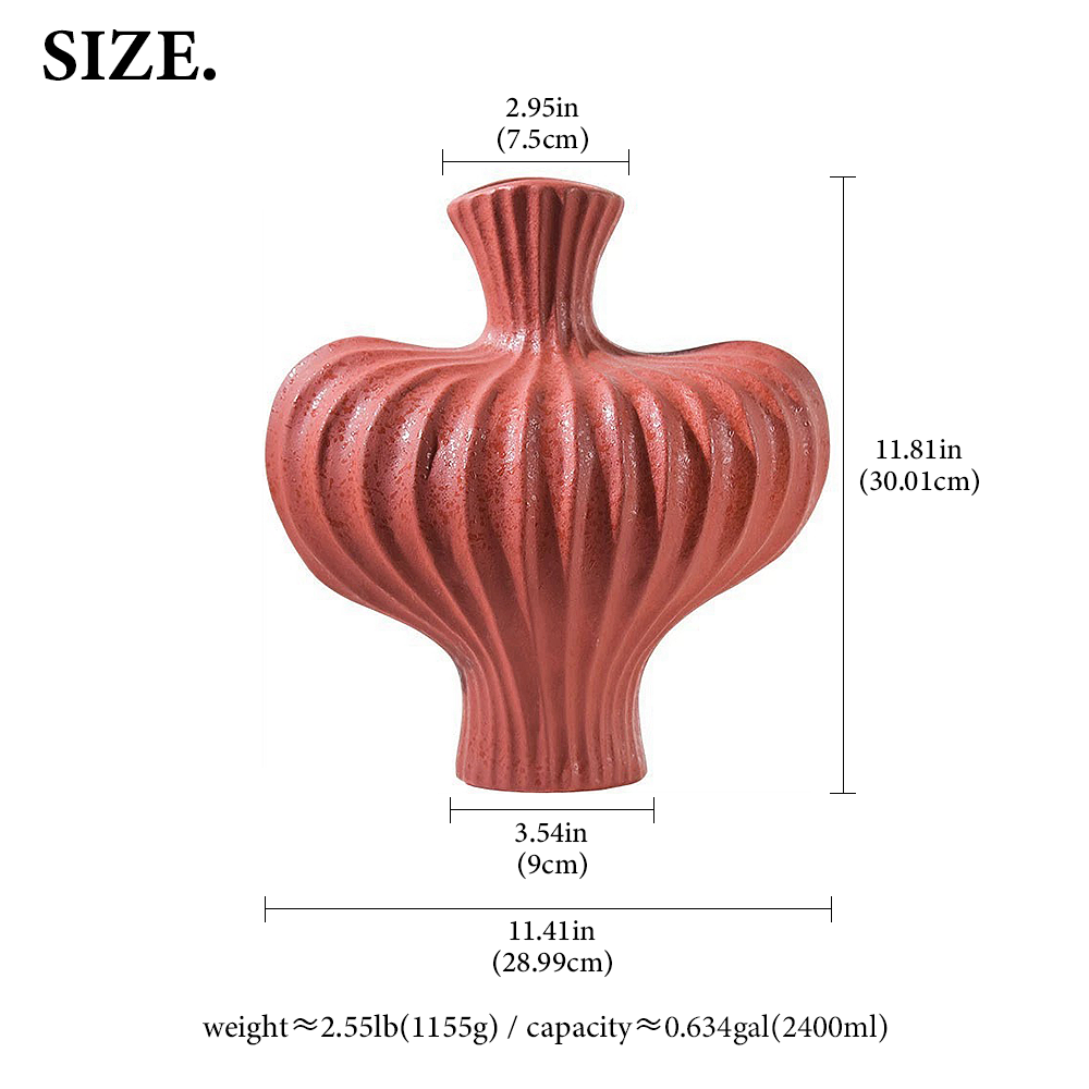 FOREST HILL French Style Red Ceramic Vase