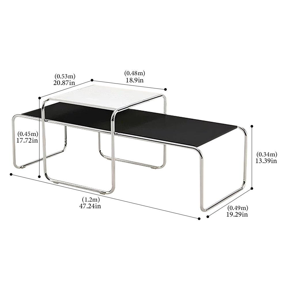FOREST HILL Modern Rectangular Nesting Wood Coffee Table Set