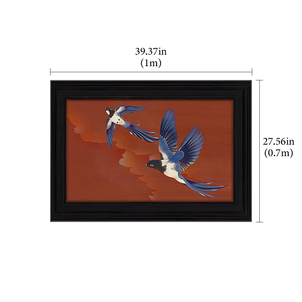 FOREST HILL Chinese Style Birds Painting With Black Frame