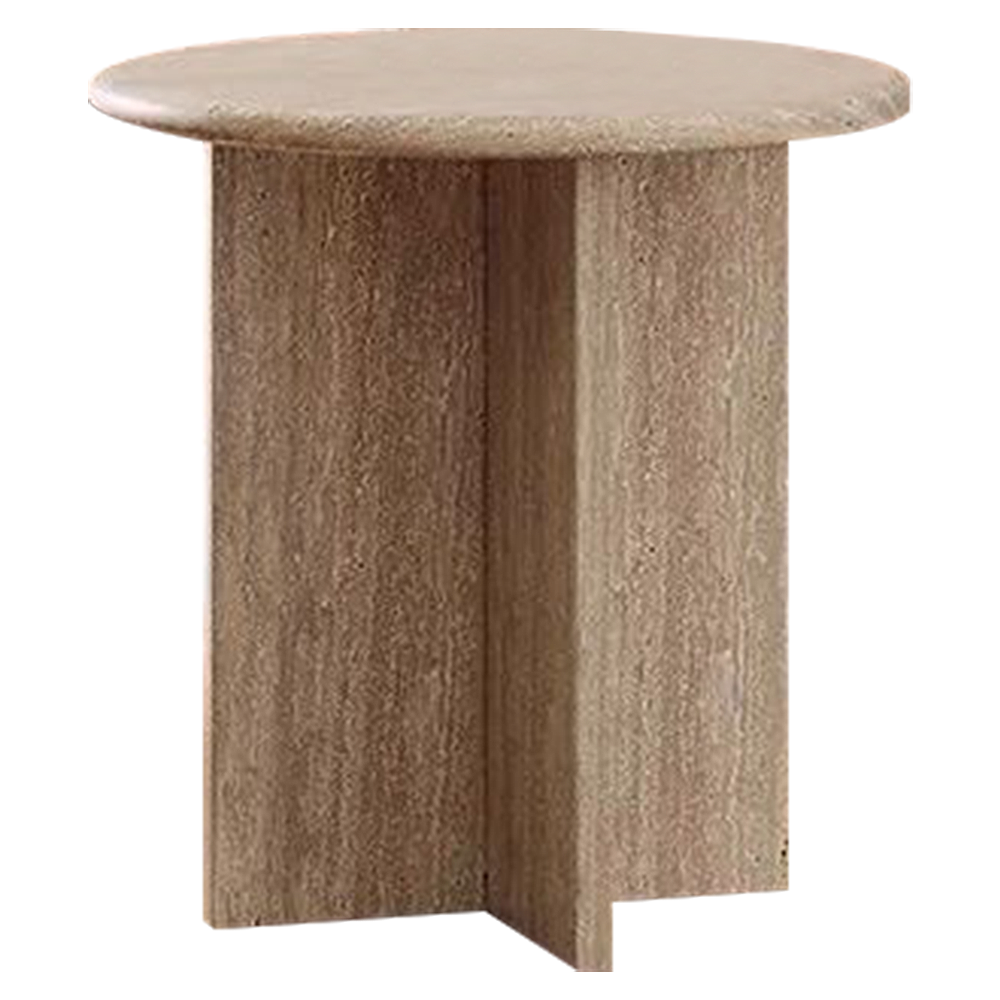 FOREST HILL Modern Small Round Natural Stone Side Table