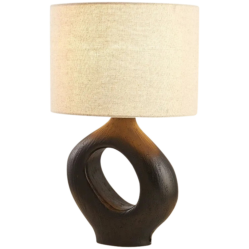 FOREST HILL Matte Black Oval Ceramic Table Lamp