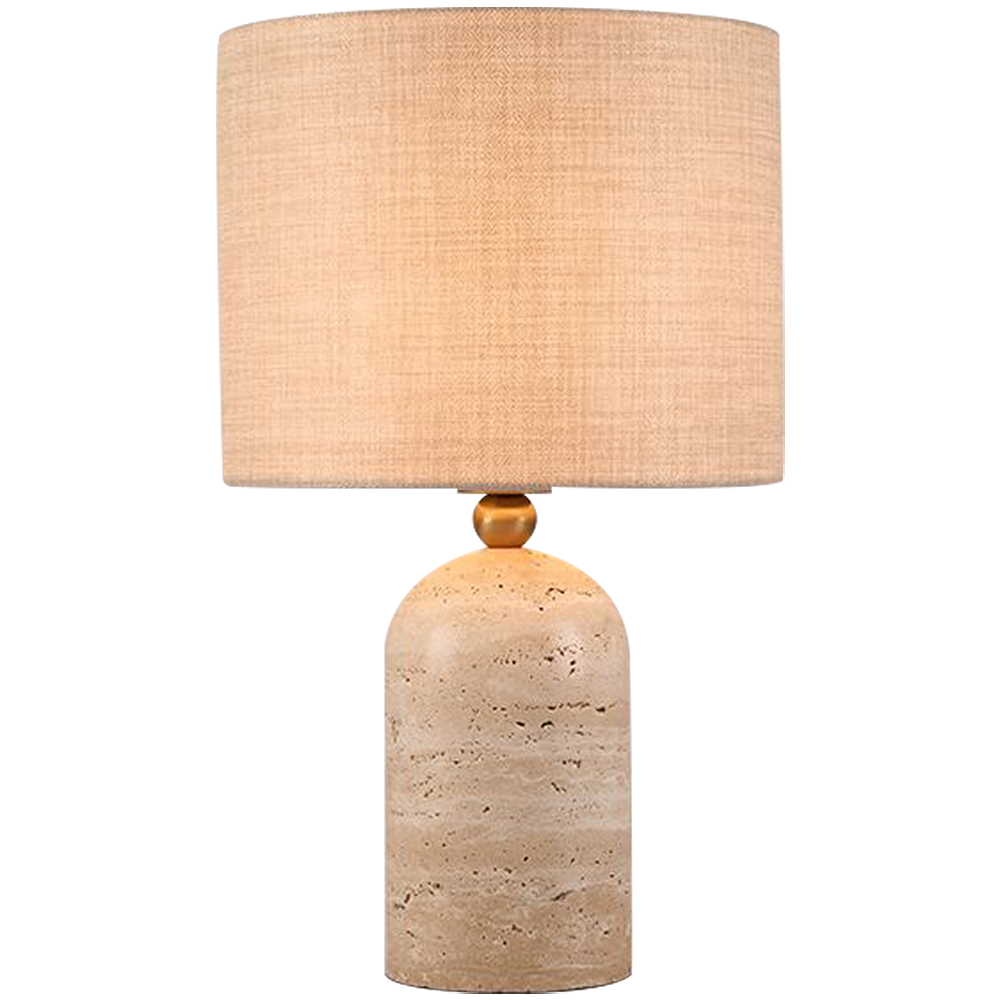 FOREST HILL Natural Travertine & Brass Accent Table Lamp