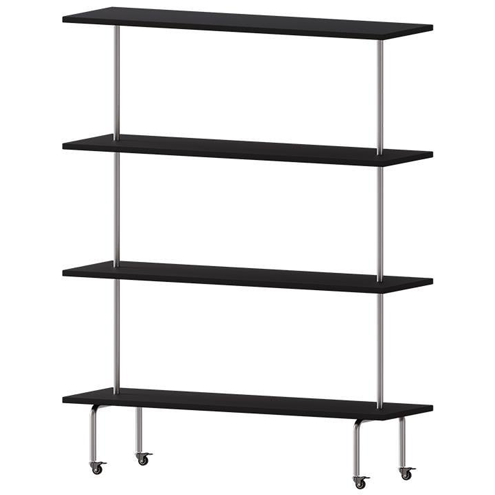 FOREST HILL Simple Multipurpose Black Display Shelf With Wheel