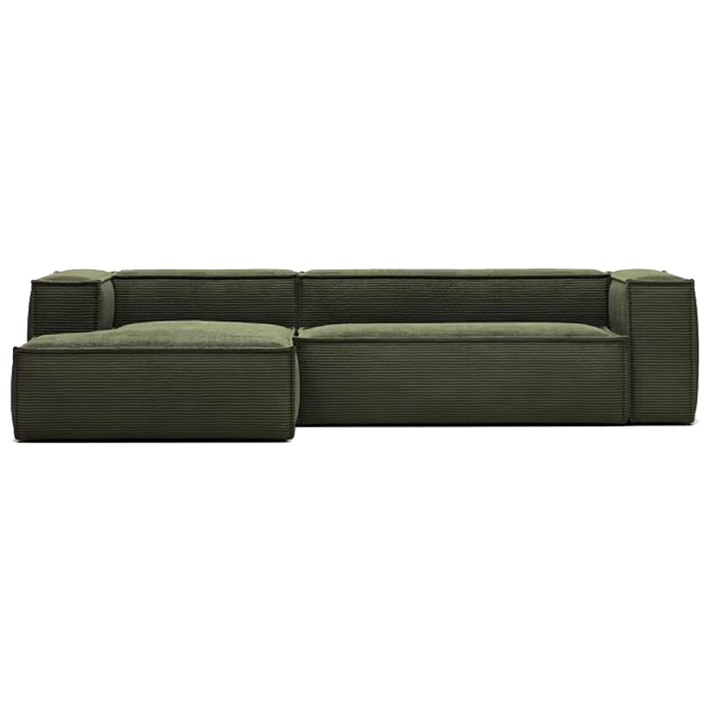 FOREST HILL 108" L-Shape Chenille Corduroy Upholstered Sofas with Side Chaise