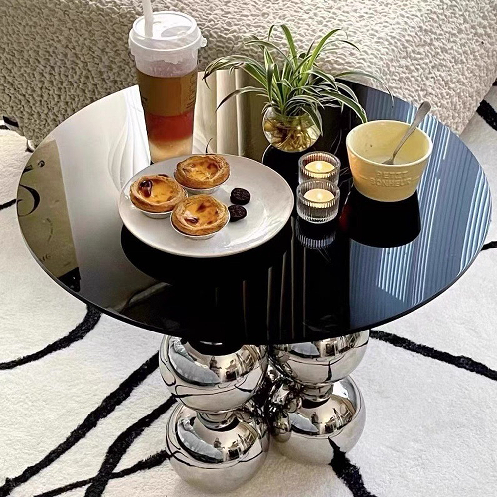 FOREST HILL Stainless steel glass coffee table household corner table