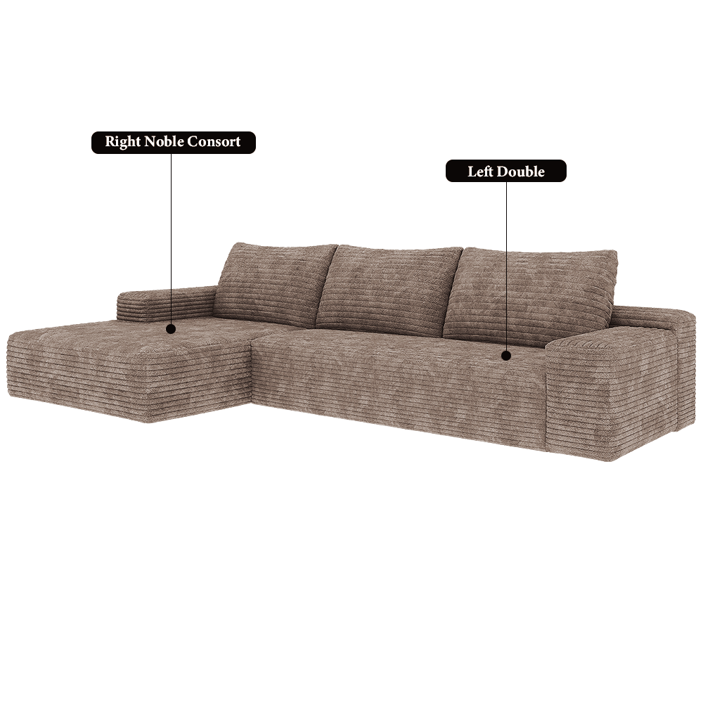 FOREST HILL 106“ L-shape Upholstered Deep Sitting Sofa with Chaise