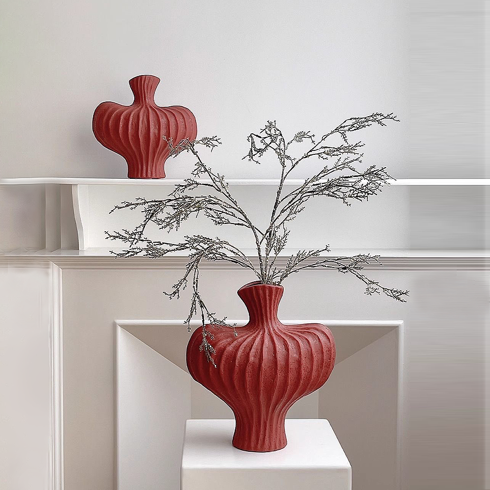 FOREST HILL French Style Red Ceramic Vase