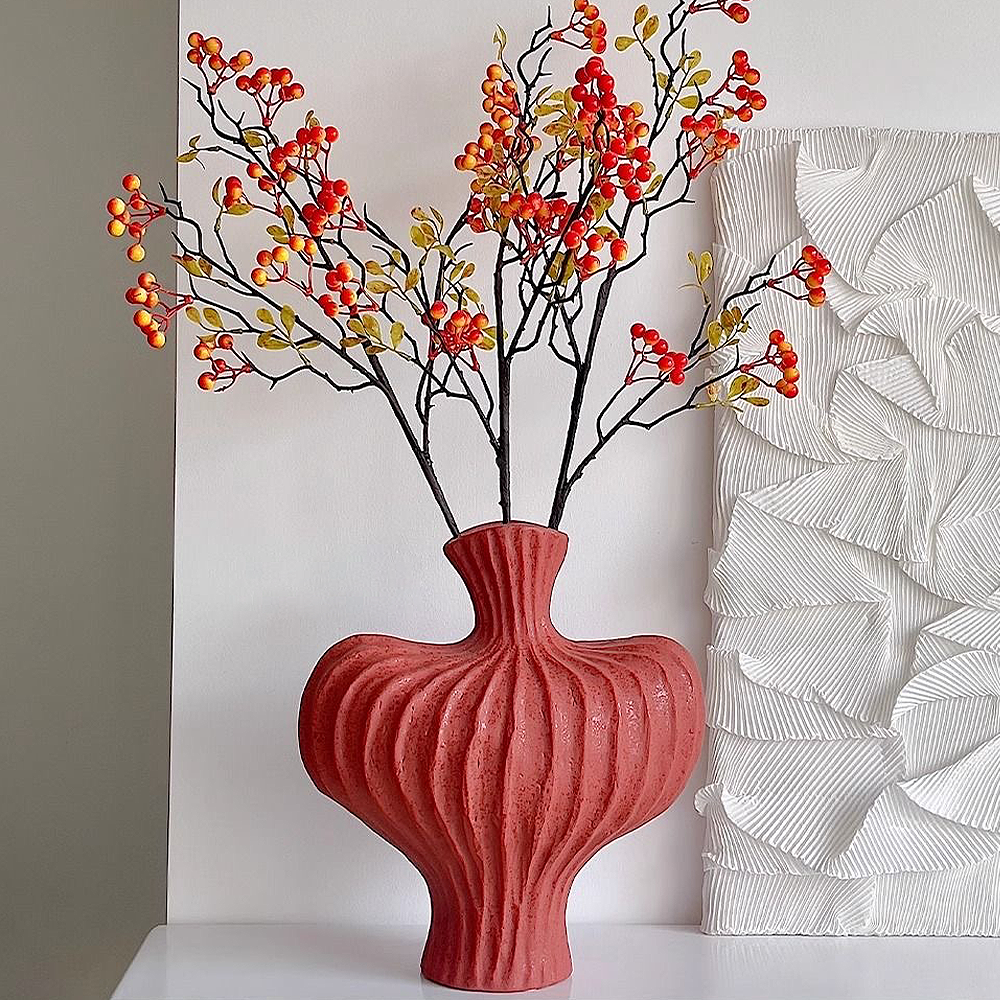 FOREST HILL French Style Red Ceramic Vase