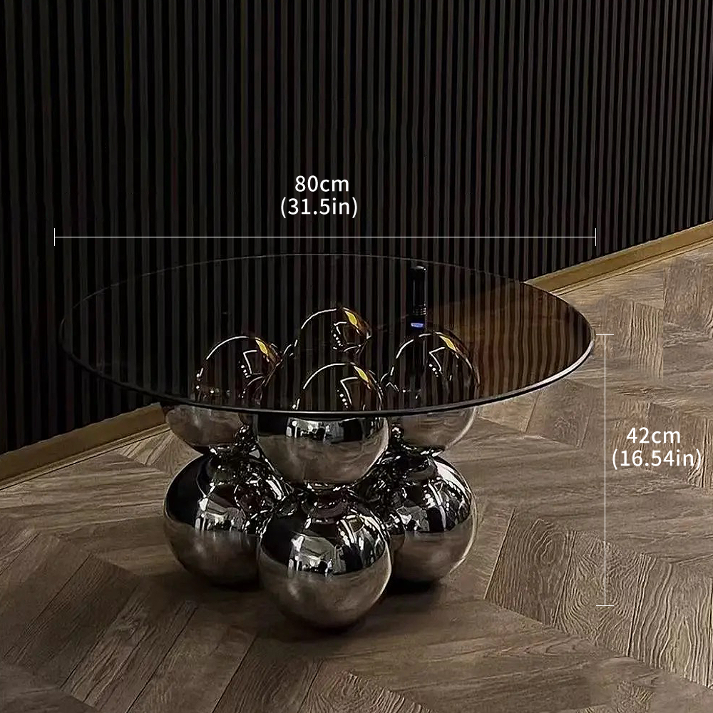 FOREST HILL Stainless steel glass coffee table household corner table