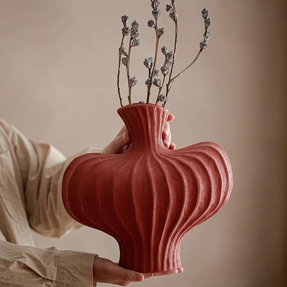 FOREST HILL French Style Red Ceramic Vase