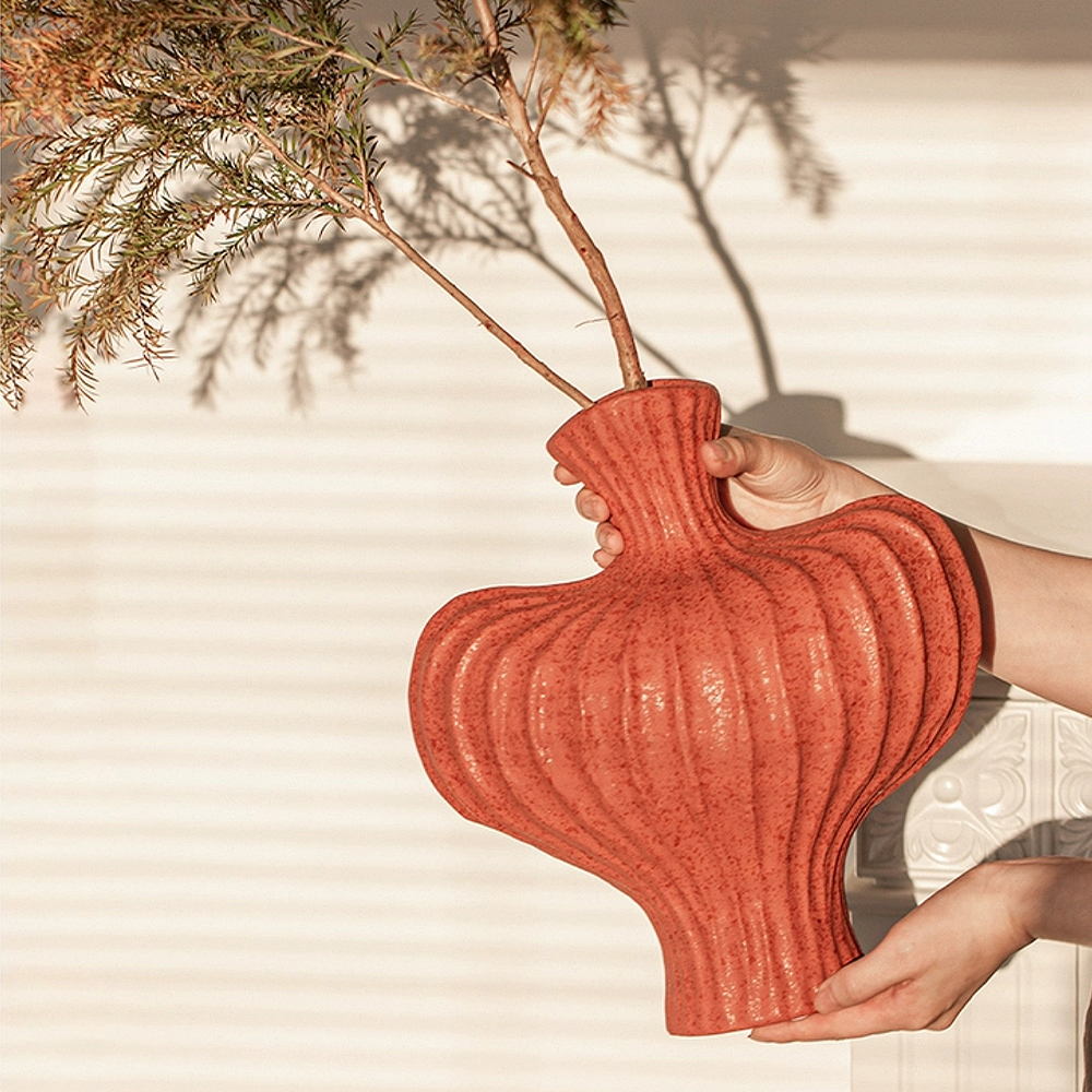 FOREST HILL French Style Red Ceramic Vase