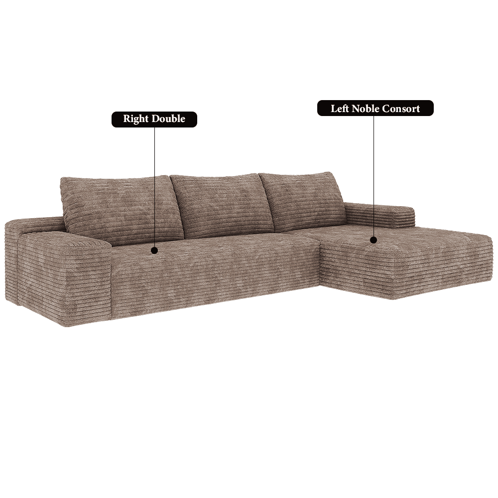 FOREST HILL 106“ L-shape Upholstered Deep Sitting Sofa with Chaise