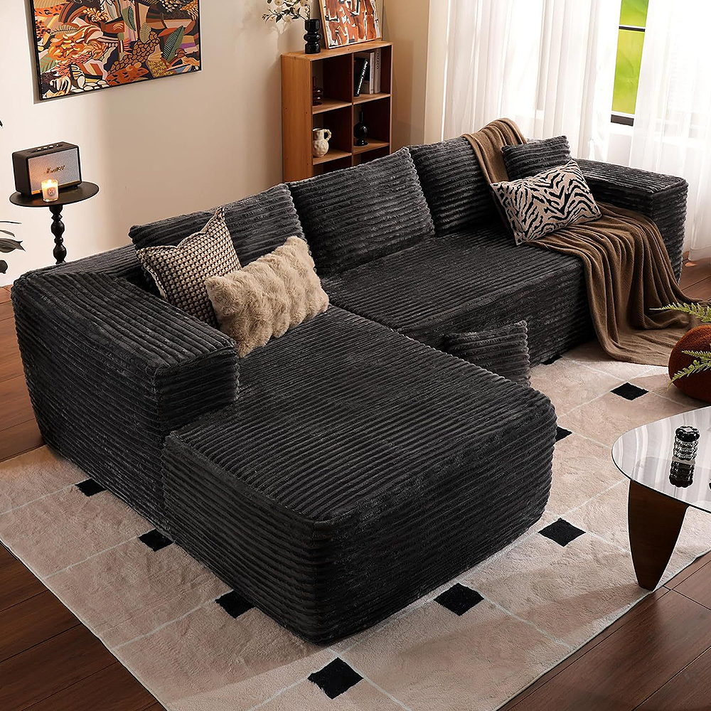 FOREST HILL 106“ L-shape Upholstered Deep Sitting Sofa with Chaise