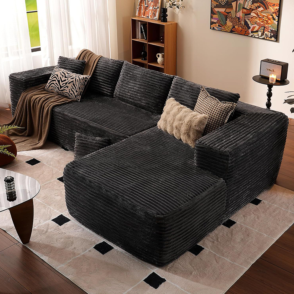 FOREST HILL 106“ L-shape Upholstered Deep Sitting Sofa with Chaise